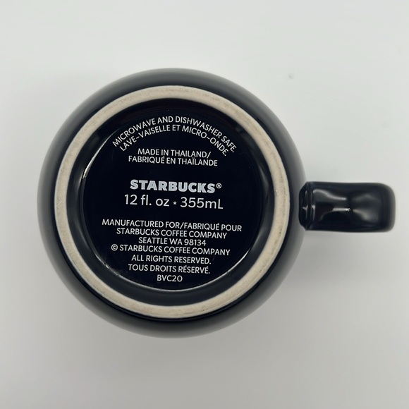 Starbucks Navy Poinsettia Ceramic 12oz Siren Logo Coffee Tea Holiday Mug Cup - Picture 7 of 9